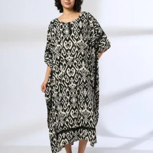Women Ikat Print Kaftan Nightie