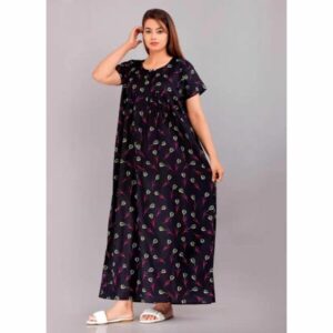ANANT CREATION Flower Printed Women’s Nighty Soft and Comfortable Floral Print Nightwear for Women, Full Length